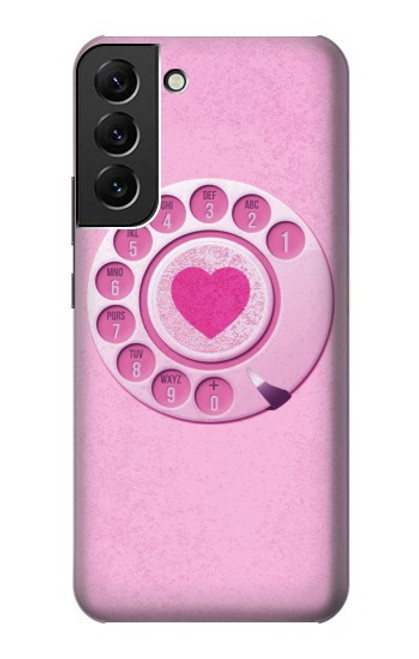 S2847 ピンクロータリー電話 Pink Retro Rotary Phone Samsung Galaxy S22 Plus バックケース、フリップケース・カバー