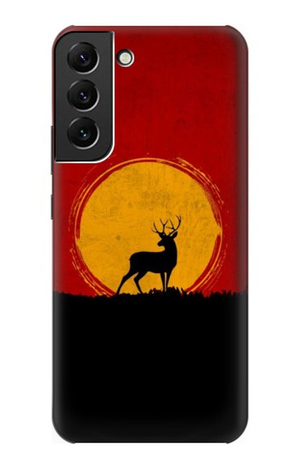 S3513 鹿の夕日 Deer Sunset Samsung Galaxy S22 Plus バックケース、フリップケース・カバー