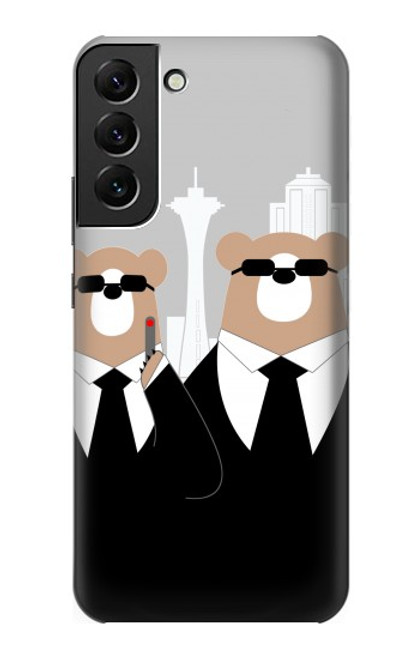 S3557 黒いスーツのクマ Bear in Black Suit Samsung Galaxy S22 Plus バックケース、フリップケース・カバー
