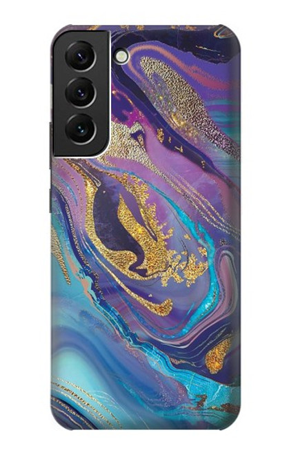 S3676 カラフルな抽象的な大理石の石 Colorful Abstract Marble Stone Samsung Galaxy S22 Plus バックケース、フリップケース・カバー