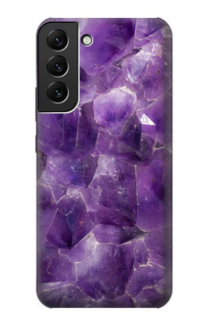 S3713 パープルクォーツアメジストグラフィックプリント Purple Quartz Amethyst Graphic Printed Samsung Galaxy S22 Plus バックケース、フリップケース・カバー