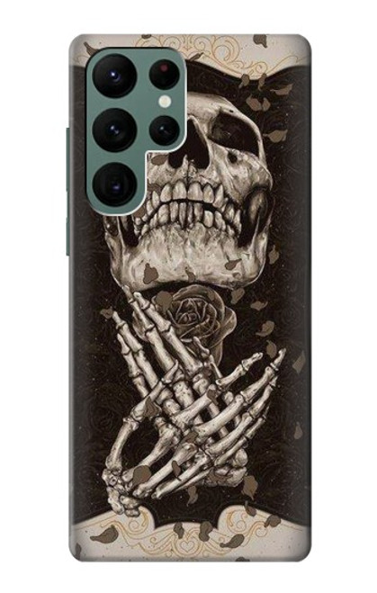 S1676 スカルローズ Skull Rose Samsung Galaxy S22 Ultra バックケース、フリップケース・カバー