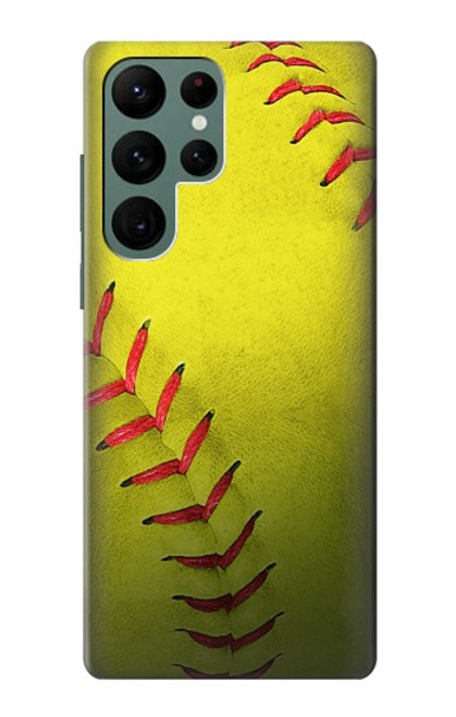 S3031 黄色のソフトボール Yellow Softball Ball Samsung Galaxy S22 Ultra バックケース、フリップケース・カバー