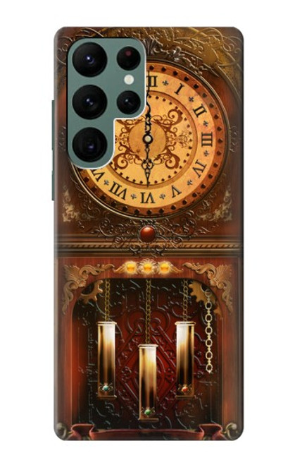 S3174 大きな古時計 Grandfather Clock Samsung Galaxy S22 Ultra バックケース、フリップケース・カバー