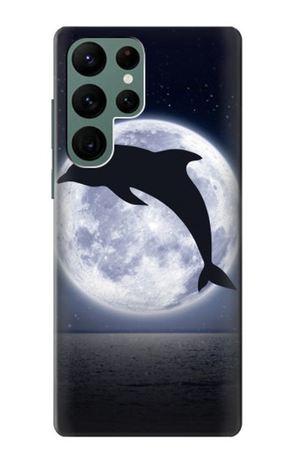S3510 ドルフィン Dolphin Moon Night Samsung Galaxy S22 Ultra バックケース、フリップケース・カバー
