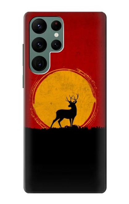 S3513 鹿の夕日 Deer Sunset Samsung Galaxy S22 Ultra バックケース、フリップケース・カバー