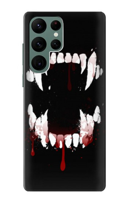S3527 吸血鬼の歯 Vampire Teeth Bloodstain Samsung Galaxy S22 Ultra バックケース、フリップケース・カバー