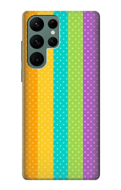 S3678 カラフルなレインボーバーティカル Colorful Rainbow Vertical Samsung Galaxy S22 Ultra バックケース、フリップケース・カバー