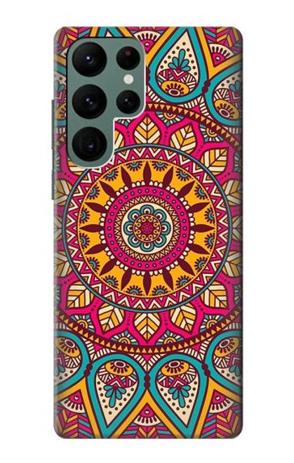 S3694 ヒッピーアートパターン Hippie Art Pattern Samsung Galaxy S22 Ultra バックケース、フリップケース・カバー