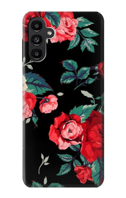 S3112 黒バラ パターン Rose Floral Pattern Black Samsung Galaxy A13 5G バックケース、フリップケース・カバー