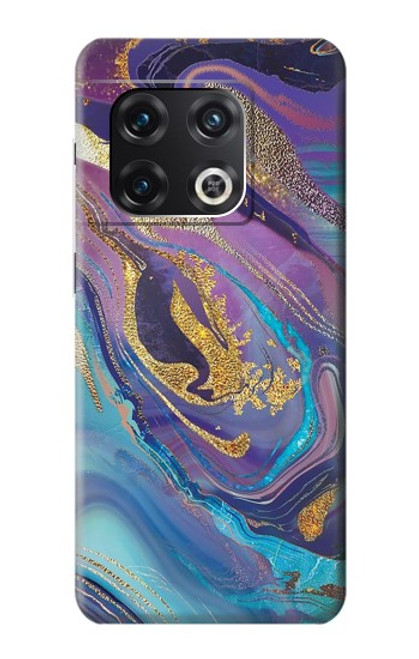 S3676 カラフルな抽象的な大理石の石 Colorful Abstract Marble Stone OnePlus 10 Pro バックケース、フリップケース・カバー