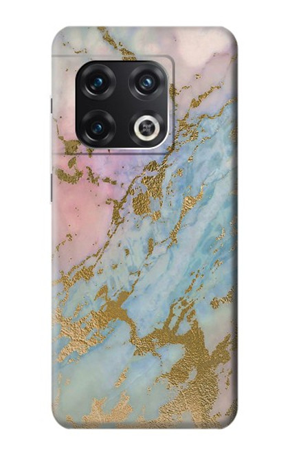 S3717 ローズゴールドブルーパステル大理石グラフィックプリント Rose Gold Blue Pastel Marble Graphic Printed OnePlus 10 Pro バックケース、フリップケース・カバー