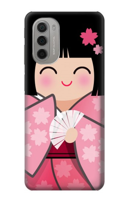 S3042 雛人形 着物桜 Japan Girl Hina Doll Kimono Sakura Motorola Moto G51 5G バックケース、フリップケース・カバー