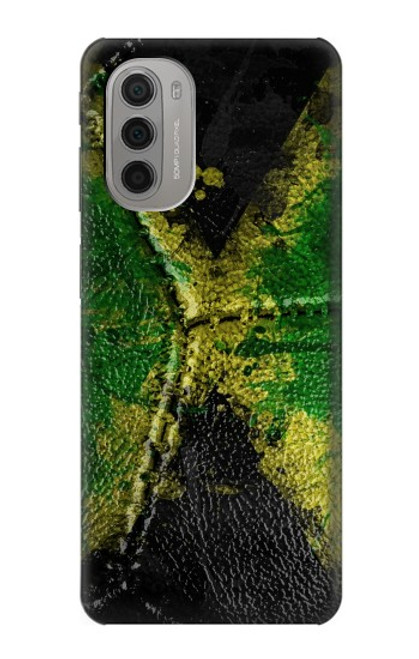 S3319 ジャマイカの旗ビンテージフットボールのグラフィック Jamaica Flag Vintage Football Graphic Motorola Moto G51 5G バックケース、フリップケース・カバー