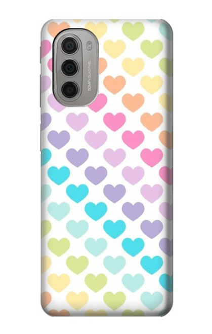 S3499 カラフルなハート柄 Colorful Heart Pattern Motorola Moto G51 5G バックケース、フリップケース・カバー