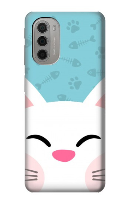 S3542 かわいい猫漫画 Cute Cat Cartoon Motorola Moto G51 5G バックケース、フリップケース・カバー