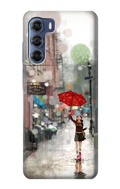 S0108 雨の中の少女 Girl in The Rain Motorola Edge S30 バックケース、フリップケース・カバー
