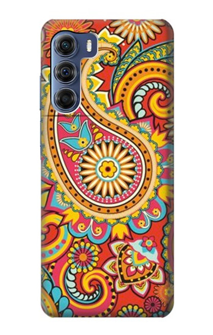 S3402 ペイズリー花柄 Floral Paisley Pattern Seamless Motorola Edge S30 バックケース、フリップケース・カバー