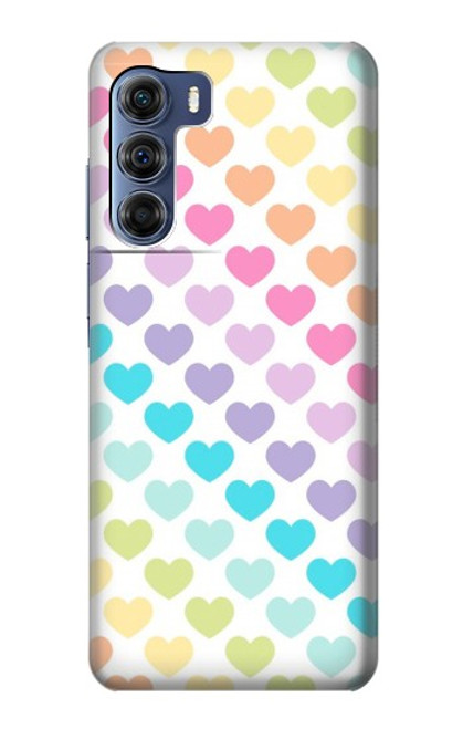 S3499 カラフルなハート柄 Colorful Heart Pattern Motorola Edge S30 バックケース、フリップケース・カバー