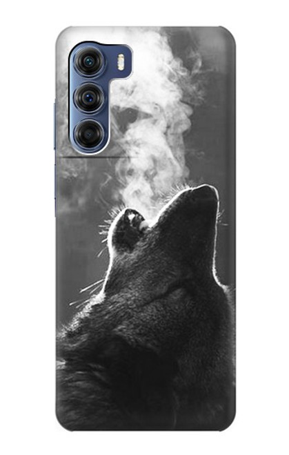 S3505 オオカミ Wolf Howling Motorola Edge S30 バックケース、フリップケース・カバー