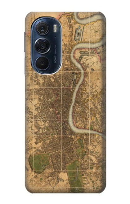 S3230 ロンドンのヴィンテージマップ Vintage Map of London Motorola Edge X30 バックケース、フリップケース・カバー