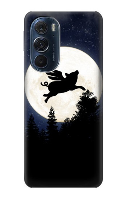 S3289 飛豚 満月 Flying Pig Full Moon Night Motorola Edge X30 バックケース、フリップケース・カバー