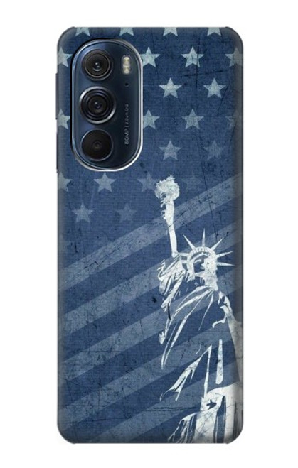 S3450 米国旗の自由の女神 US Flag Liberty Statue Motorola Edge X30 バックケース、フリップケース・カバー