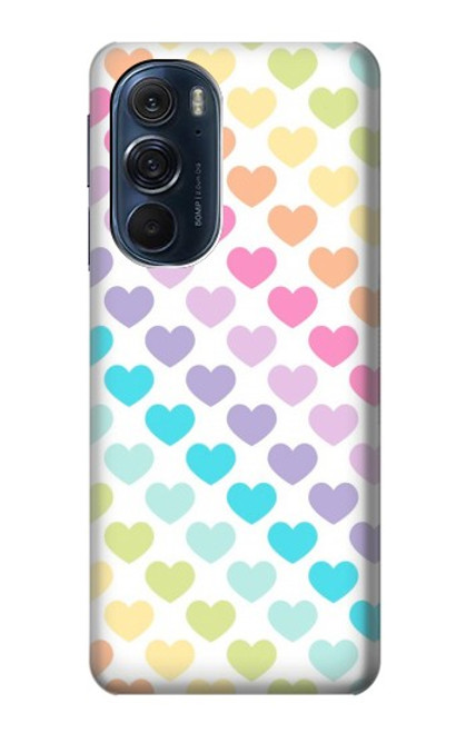 S3499 カラフルなハート柄 Colorful Heart Pattern Motorola Edge X30 バックケース、フリップケース・カバー