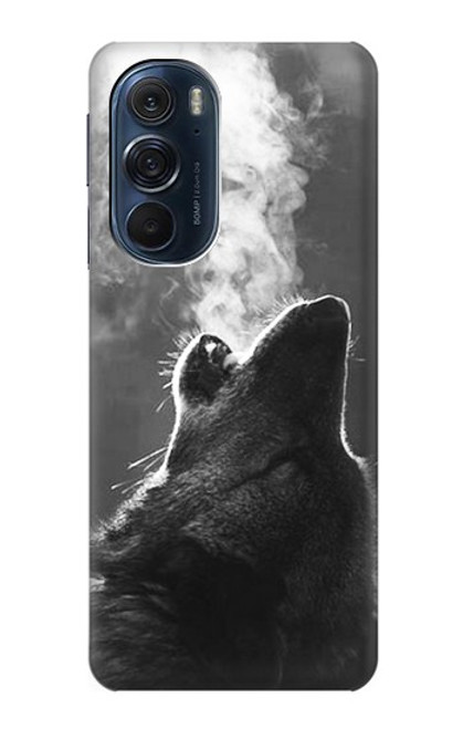 S3505 オオカミ Wolf Howling Motorola Edge X30 バックケース、フリップケース・カバー