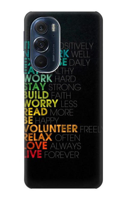 S3523 ポジティブな言葉 Think Positive Words Quotes Motorola Edge X30 バックケース、フリップケース・カバー