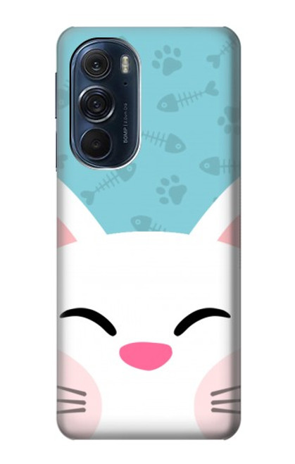 S3542 かわいい猫漫画 Cute Cat Cartoon Motorola Edge X30 バックケース、フリップケース・カバー