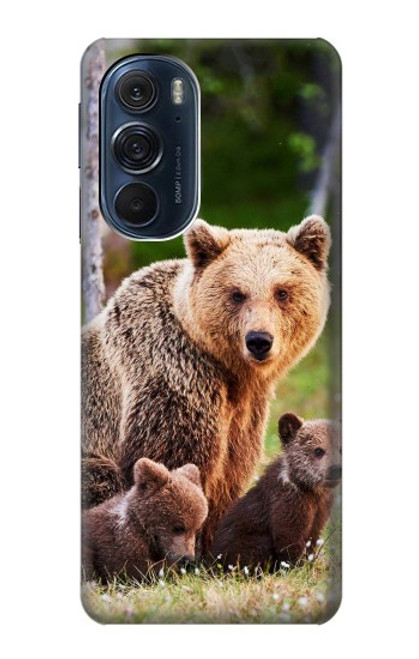 S3558 くまの家族 Bear Family Motorola Edge X30 バックケース、フリップケース・カバー