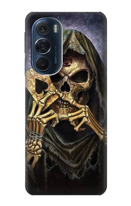 S3594 死神ポーカー Grim Reaper Wins Poker Motorola Edge X30 バックケース、フリップケース・カバー