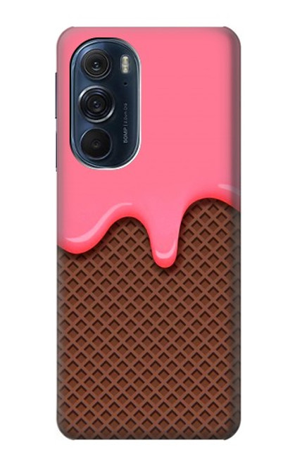 S3754 ストロベリーアイスクリームコーン Strawberry Ice Cream Cone Motorola Edge X30 バックケース、フリップケース・カバー