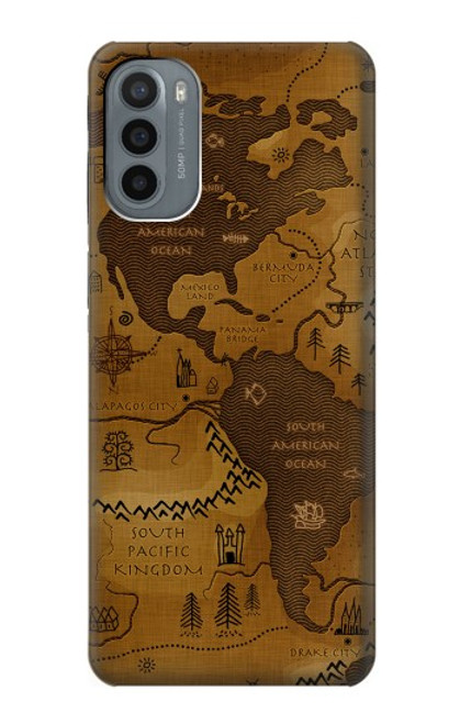 S2861 アンティークの世界地図 Antique World Map Motorola Moto G31 バックケース、フリップケース・カバー