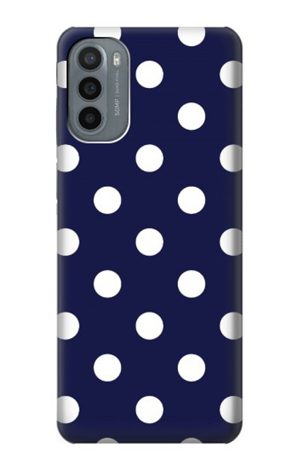S3533 ブルーの水玉 Blue Polka Dot Motorola Moto G31 バックケース、フリップケース・カバー