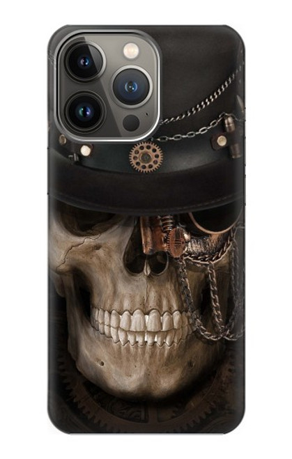 S3852 スチームパンクな頭蓋骨 Steampunk Skull iPhone 13 Pro バックケース、フリップケース・カバー