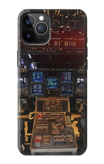 S3836 飛行機のコックピット Airplane Cockpit iPhone 12, iPhone 12 Pro バックケース、フリップケース・カバー