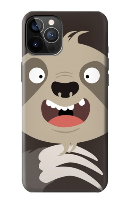 S3855 ナマケモノの顔の漫画 Sloth Face Cartoon iPhone 12, iPhone 12 Pro バックケース、フリップケース・カバー