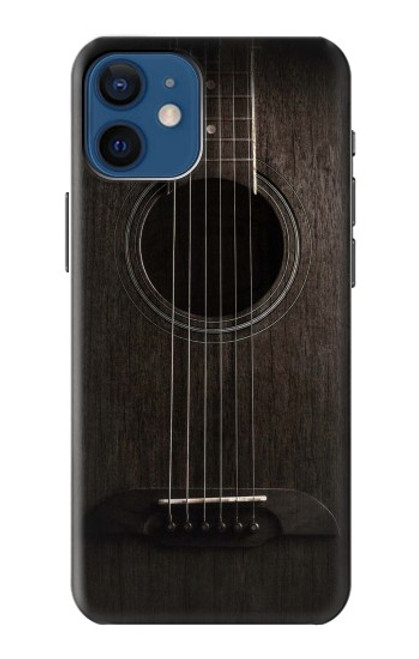 S3834 ブラックギター Old Woods Black Guitar iPhone 12 mini バックケース、フリップケース・カバー