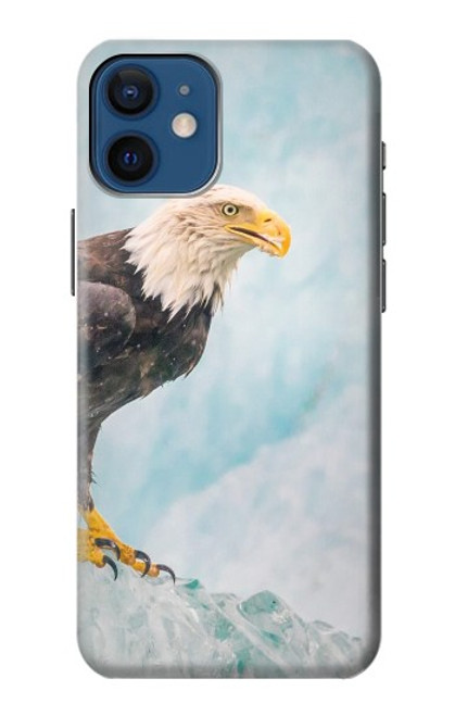 S3843 白頭ワシと氷 Bald Eagle On Ice iPhone 12 mini バックケース、フリップケース・カバー