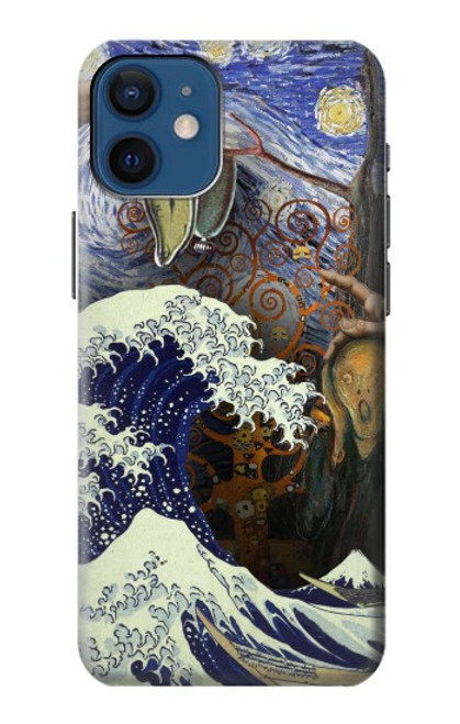 S3851 アートの世界 ヴァンゴッホ 北斎 ダヴィンチ World of Art Van Gogh Hokusai Da Vinci iPhone 12 mini バックケース、フリップケース・カバー