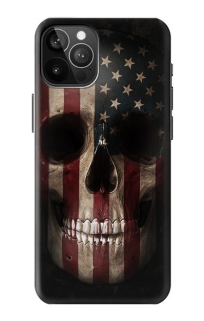 S3850 アメリカの国旗の頭蓋骨 American Flag Skull iPhone 12 Pro Max バックケース、フリップケース・カバー