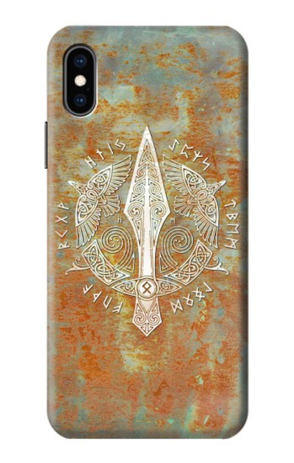 S3827 オーディン北欧バイキングシンボルのグングニル槍 Gungnir Spear of Odin Norse Viking Symbol iPhone X, iPhone XS バックケース、フリップケース・カバー