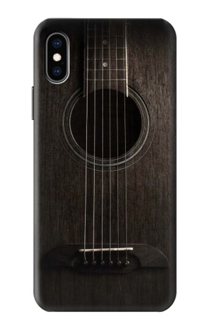 S3834 ブラックギター Old Woods Black Guitar iPhone X, iPhone XS バックケース、フリップケース・カバー