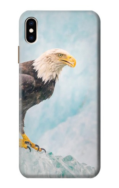 S3843 白頭ワシと氷 Bald Eagle On Ice iPhone XS Max バックケース、フリップケース・カバー