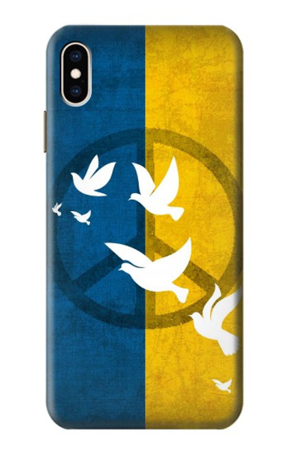 S3857 平和鳩 ウクライナの旗 Peace Dove Ukraine Flag iPhone XS Max バックケース、フリップケース・カバー
