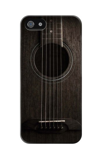 S3834 ブラックギター Old Woods Black Guitar iPhone 5 5S SE バックケース、フリップケース・カバー