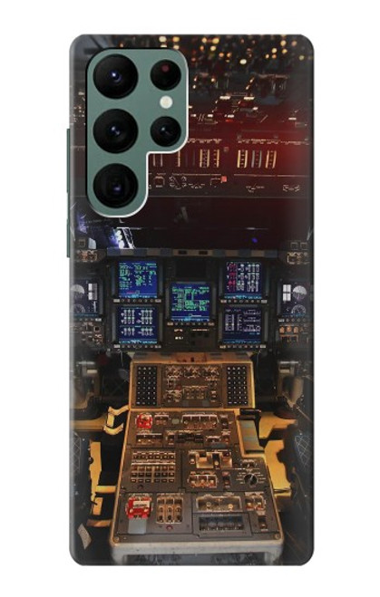 S3836 飛行機のコックピット Airplane Cockpit Samsung Galaxy S22 Ultra バックケース、フリップケース・カバー