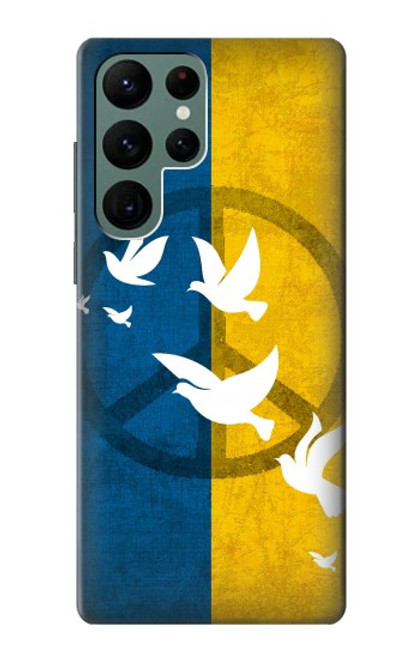 S3857 平和鳩 ウクライナの旗 Peace Dove Ukraine Flag Samsung Galaxy S22 Ultra バックケース、フリップケース・カバー